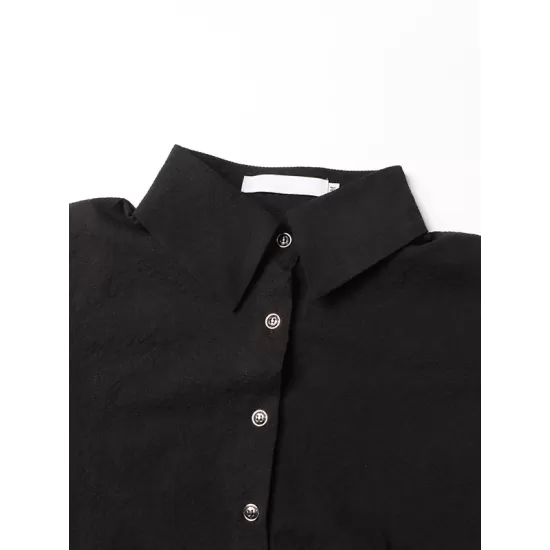 Belted Buttoned Long Sleeves Loose Lapel Shirt Dress Mini Dresses Belted Buttoned Long Sleeves Loose Lapel Shirt Dress Mini Dresses
