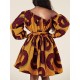 Elasticity Polka-Dot Printed Tied Waist High Waisted Loose One-Shoulder Mini Dresses Elasticity Polka-Dot Printed Tied Waist High Waisted Loose One-Shoulder Mini Dresses