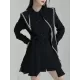 Asymmetric Buttoned A-Line High Waisted Lapel Mini Dresses Asymmetric Buttoned A-Line High Waisted Lapel Mini Dresses