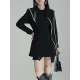Asymmetric Buttoned A-Line High Waisted Lapel Mini Dresses Asymmetric Buttoned A-Line High Waisted Lapel Mini Dresses