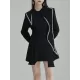 Asymmetric Buttoned A-Line High Waisted Lapel Mini Dresses Asymmetric Buttoned A-Line High Waisted Lapel Mini Dresses