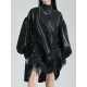 Drawstring Pleated Solid Color High-Low Long Sleeves Stand Collar Mini Dresses Drawstring Pleated Solid Color High-Low Long Sleeves Stand Collar Mini Dresses