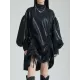 Drawstring Pleated Solid Color High-Low Long Sleeves Stand Collar Mini Dresses Drawstring Pleated Solid Color High-Low Long Sleeves Stand Collar Mini Dresses