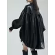 Drawstring Pleated Solid Color High-Low Long Sleeves Stand Collar Mini Dresses Drawstring Pleated Solid Color High-Low Long Sleeves Stand Collar Mini Dresses
