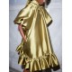 Loose Puff Sleeves Falbala Solid Color High Neck Mini Dresses Short Dresses Loose Puff Sleeves Falbala Solid Color High Neck Mini Dresses Short Dresses