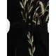 Embroidered Tied Waist Loose Puff Sleeves V-Neck Mini Dresses Embroidered Tied Waist Loose Puff Sleeves V-Neck Mini Dresses