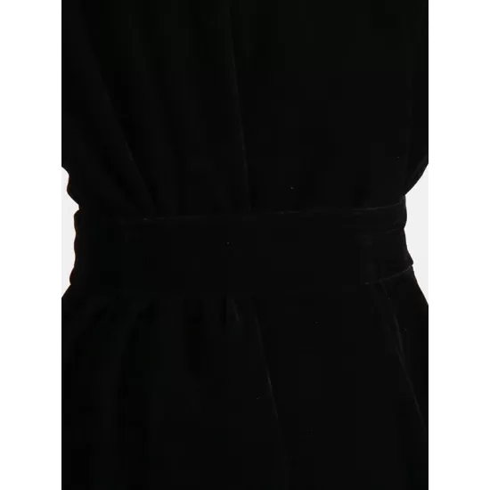 Embroidered Tied Waist Loose Puff Sleeves V-Neck Mini Dresses Embroidered Tied Waist Loose Puff Sleeves V-Neck Mini Dresses