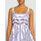 Buttoned Elasticity Hollow Printed High Waisted Loose Spaghetti-Neck Mini Dresses Buttoned Elasticity Hollow Printed High Waisted Loose Spaghetti-Neck Mini Dresses