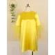Shiny Solid Color Split-Joint Tulle Half Sleeves Loose Round-Neck Mini Dresses Shiny Solid Color Split-Joint Tulle Half Sleeves Loose Round-Neck Mini Dresses