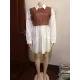 Contrast Color Pleated Split-Joint Long Sleeves Loose Lapel Mini Dresses Contrast Color Pleated Split-Joint Long Sleeves Loose Lapel Mini Dresses