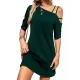 Asymmetric Solid Color Loose Short Sleeves One-shoulder Mini Dresses Asymmetric Solid Color Loose Short Sleeves One-shoulder Mini Dresses
