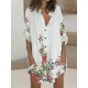 Buttoned Flower Print Long Sleeves Loose Lapel Shirt Dress Mini Dresses Buttoned Flower Print Long Sleeves Loose Lapel Shirt Dress Mini Dresses