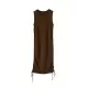 Drawstring Solid Color Loose Sleeveless Round-Neck Mini Dresses Drawstring Solid Color Loose Sleeveless Round-Neck Mini Dresses