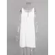 Solid Color Split-side Tied Loose Sleeveless V-neck Mini Dresses Solid Color Split-side Tied Loose Sleeveless V-neck Mini Dresses