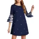 Mesh Polka-Dot Split-Joint Three-Dimensional Flower A-line Loose Round-neck Mini Dresses Mesh Polka-Dot Split-Joint Three-Dimensional Flower A-line Loose Round-neck Mini Dresses