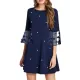 Mesh Polka-Dot Split-Joint Three-Dimensional Flower A-line Loose Round-neck Mini Dresses Mesh Polka-Dot Split-Joint Three-Dimensional Flower A-line Loose Round-neck Mini Dresses