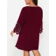 Mesh Polka-Dot Split-Joint Three-Dimensional Flower A-line Loose Round-neck Mini Dresses Mesh Polka-Dot Split-Joint Three-Dimensional Flower A-line Loose Round-neck Mini Dresses