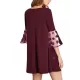 Mesh Polka-Dot Split-Joint Three-Dimensional Flower A-line Loose Round-neck Mini Dresses Mesh Polka-Dot Split-Joint Three-Dimensional Flower A-line Loose Round-neck Mini Dresses