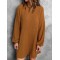 Solid Color Split-Joint A-Line High Waisted Round-Neck Mini Dresses