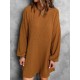 Solid Color Split-Joint A-Line High Waisted Round-Neck Mini Dresses Solid Color Split-Joint A-Line High Waisted Round-Neck Mini Dresses