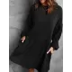Solid Color Split-Joint A-Line High Waisted Round-Neck Mini Dresses Solid Color Split-Joint A-Line High Waisted Round-Neck Mini Dresses