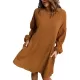 Solid Color Split-Joint A-Line High Waisted Round-Neck Mini Dresses Solid Color Split-Joint A-Line High Waisted Round-Neck Mini Dresses