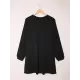 Solid Color Split-Joint A-Line High Waisted Round-Neck Mini Dresses Solid Color Split-Joint A-Line High Waisted Round-Neck Mini Dresses