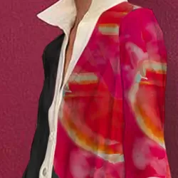 Loose Three-Quarter Sleeves Buttoned Contrast Color Flower Print Lapel Mini Dresses Shirt Dress