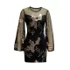 Mesh Sequined Split-Joint Bodycon Long Sleeves Round-Neck Mini Dresses Mesh Sequined Split-Joint Bodycon Long Sleeves Round-Neck Mini Dresses
