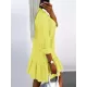 Buttoned Pleated Solid Color Split-Joint Long Sleeves Loose Lapel Shirt Dress Mini Dresses Buttoned Pleated Solid Color Split-Joint Long Sleeves Loose Lapel Shirt Dress Mini Dresses
