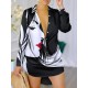 Figure Printed Long Sleeves Loose Lapel Shirt Dress Mini Dresses Figure Printed Long Sleeves Loose Lapel Shirt Dress Mini Dresses