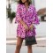 Double Layered Elasticity Leopard Printed A-Line High Waisted V-Neck Mini Dresses