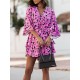 Double Layered Elasticity Leopard Printed A-Line High Waisted V-Neck Mini Dresses Double Layered Elasticity Leopard Printed A-Line High Waisted V-Neck Mini Dresses