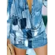 Printed High-Low Long Sleeves Lapel Shirt Dress Mini Dresses Printed High-Low Long Sleeves Lapel Shirt Dress Mini Dresses