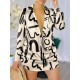Figure Printed Long Sleeves Loose Lapel Shirt Dress Mini Dresses Figure Printed Long Sleeves Loose Lapel Shirt Dress Mini Dresses