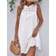 Hollow Lace-Up Solid Color Split-Joint Loose Sleeveless Round-Neck Mini Dresses Hollow Lace-Up Solid Color Split-Joint Loose Sleeveless Round-Neck Mini Dresses