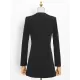 Buttoned Pockets Shoulder Pad A-Line High Waisted Square-Neck Mini Dresses Blazer Buttoned Pockets Shoulder Pad A-Line High Waisted Square-Neck Mini Dresses Blazer