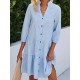Buttoned Plaid Split-Joint A-Line Loose Stand Collar Shirt Dress Mini Dresses Buttoned Plaid Split-Joint A-Line Loose Stand Collar Shirt Dress Mini Dresses