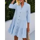 Buttoned Plaid Split-Joint A-Line Loose Stand Collar Shirt Dress Mini Dresses Buttoned Plaid Split-Joint A-Line Loose Stand Collar Shirt Dress Mini Dresses