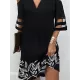 Hollow Leaves Print Mesh Split-Joint Half Sleeves Loose Cold Shoulder Mini Dresses Hollow Leaves Print Mesh Split-Joint Half Sleeves Loose Cold Shoulder Mini Dresses