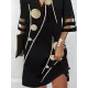 Hollow Mesh Polka-Dot Printed Split-Joint Half Sleeves Loose Cold Shoulder Mini Dresses Hollow Mesh Polka-Dot Printed Split-Joint Half Sleeves Loose Cold Shoulder Mini Dresses
