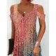 Hollow Printed A-Line High Waisted Cold Shoulder Mini Dresses Hollow Printed A-Line High Waisted Cold Shoulder Mini Dresses