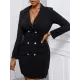 Split-Joint Long Sleeves Lapel Mini Dresses Split-Joint Long Sleeves Lapel Mini Dresses