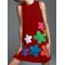 Flower Print Zipper A-Line High Waisted Round-Neck Mini Dresses