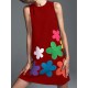Flower Print Zipper A-Line High Waisted Round-Neck Mini Dresses Flower Print Zipper A-Line High Waisted Round-Neck Mini Dresses