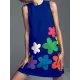Flower Print Zipper A-Line High Waisted Round-Neck Mini Dresses Flower Print Zipper A-Line High Waisted Round-Neck Mini Dresses