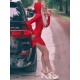 Long Sleeves Hooded Wrap Mini Dresses Long Sleeves Hooded Wrap Mini Dresses