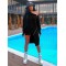 Cropped Off-The-Shoulder Long Sleeves Zipper Mini Dresses