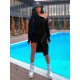 Cropped Off-The-Shoulder Long Sleeves Zipper Mini Dresses Cropped Off-The-Shoulder Long Sleeves Zipper Mini Dresses
