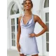 Simple Casual Sexy 6 Colors Halterneck Mini Dress Simple Casual Sexy 6 Colors Halterneck Mini Dress